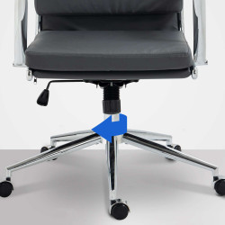 Chaise de bureau Cleveland, similicuir gris