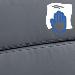 Fauteuil de bureau Cleveland, similicuir gris