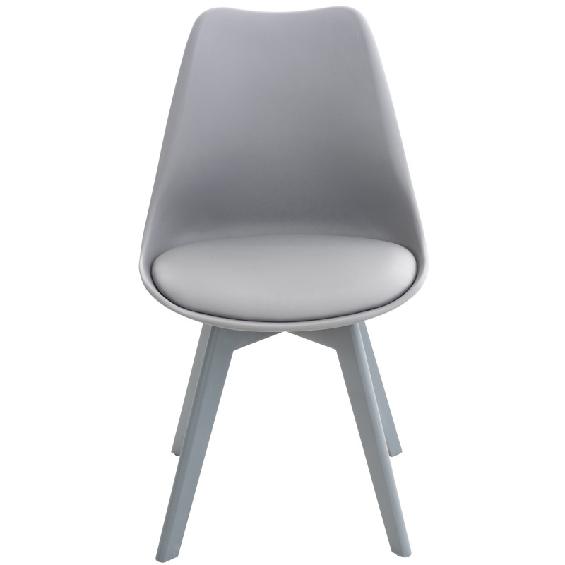 Lot de 4 chaises Linares en plastique gris/gris