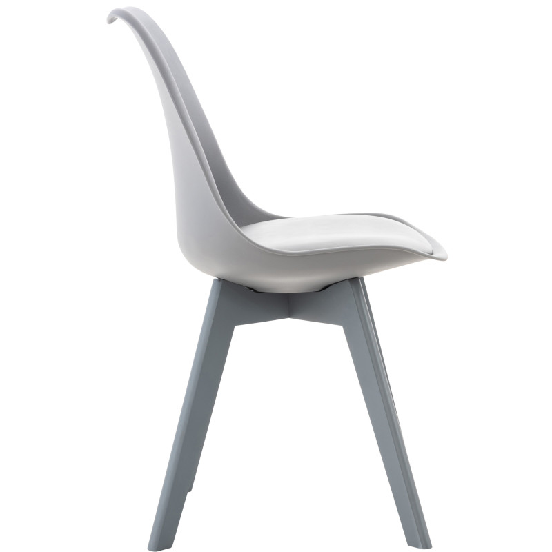 Lot de 4 chaises Linares en plastique gris/gris