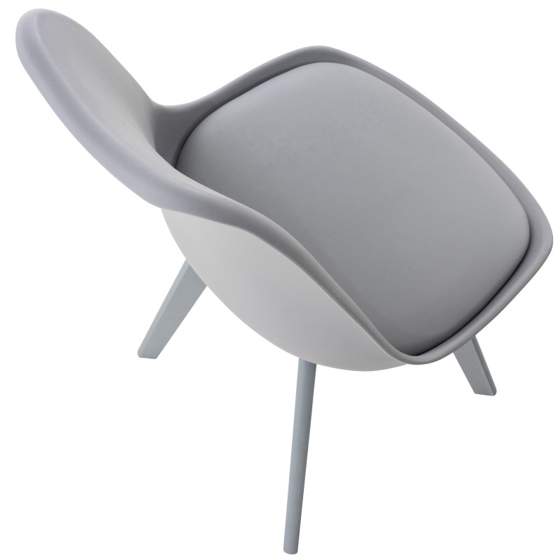 Lot de 4 chaises Linares en plastique gris/gris