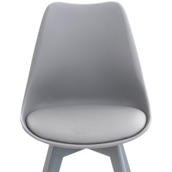 Lot de 4 chaises Linares en plastique gris/gris