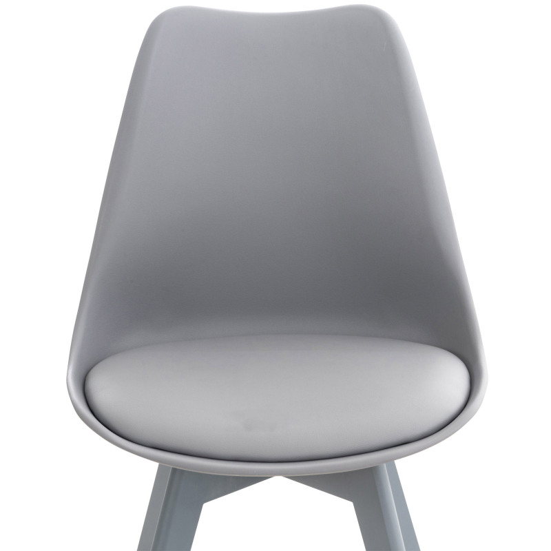 Lot de 4 chaises Linares en plastique gris/gris