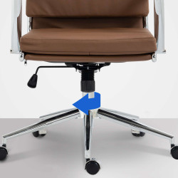 Chaise de bureau Cleveland, similicuir, marron clair