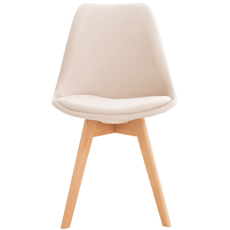 Lot de 4 chaises Linares velours beige
