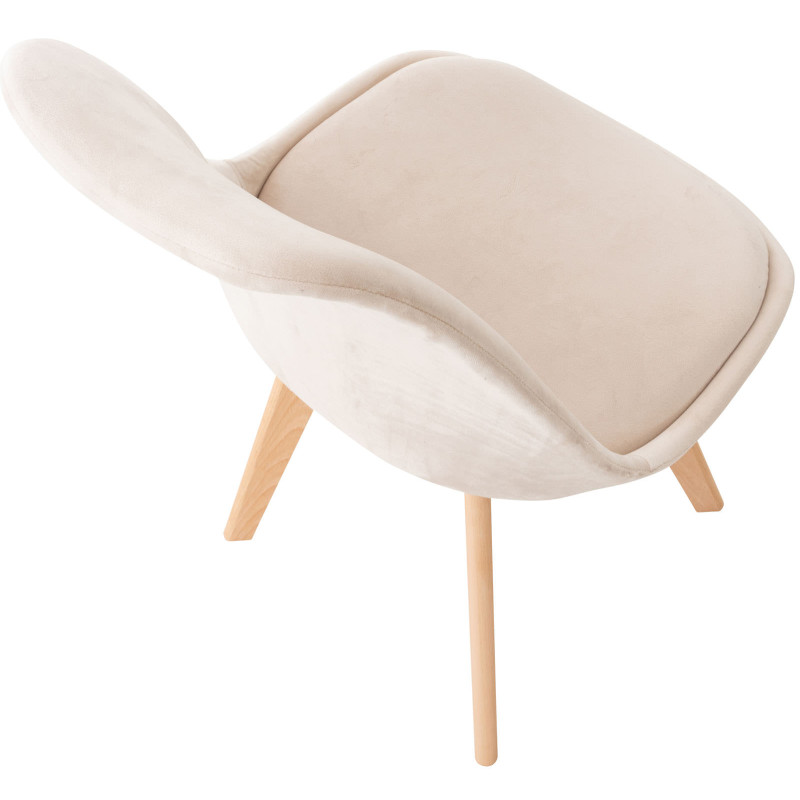 Lot de 4 chaises Linares velours beige