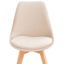 Lot de 4 chaises Linares velours beige