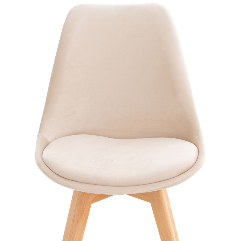 Lot de 4 chaises Linares velours beige
