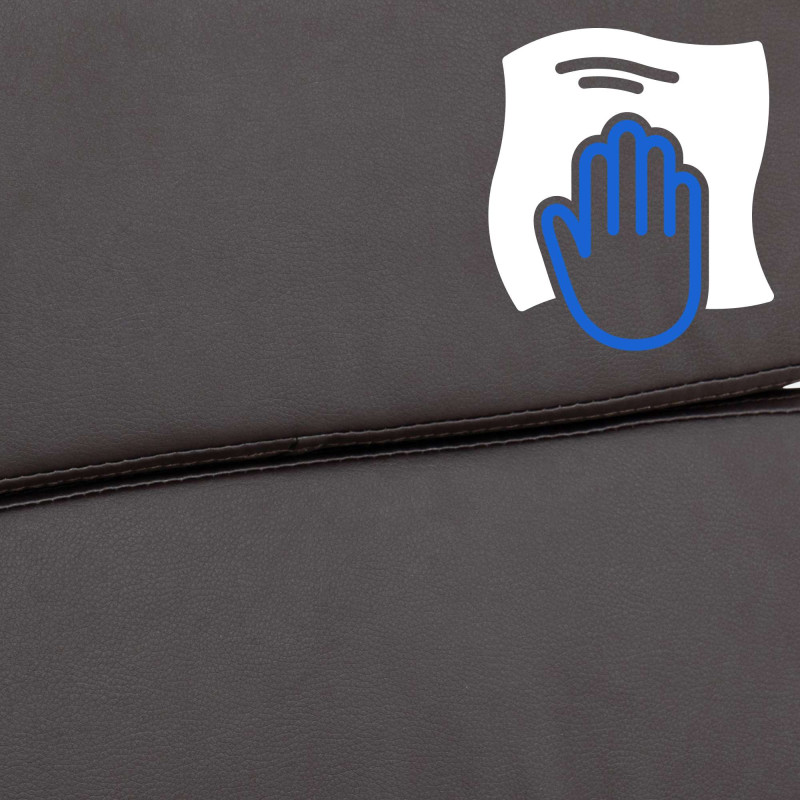 Fauteuil de bureau Cleveland, simili cuir marron