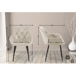 Chaise Tanna velours crème