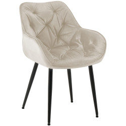 Chaise Tanna velours crème
