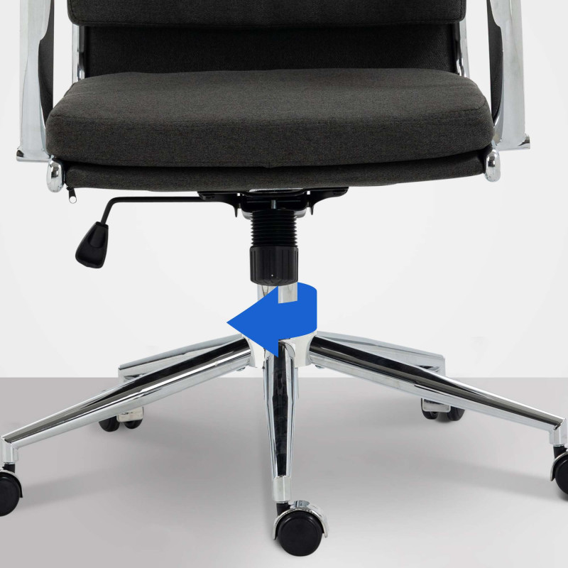 Fauteuil de bureau Cleveland en tissu gris foncé