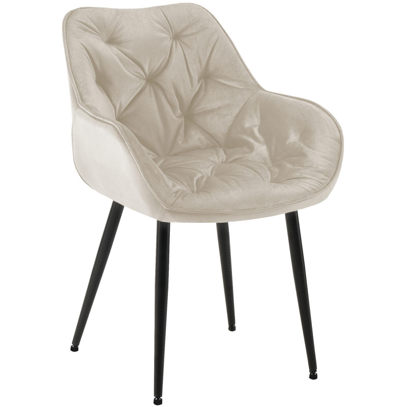 Chaise Tanna velours crème