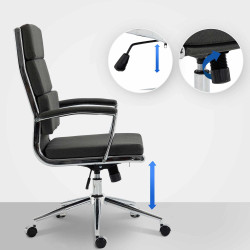 Fauteuil de bureau Cleveland en tissu gris foncé