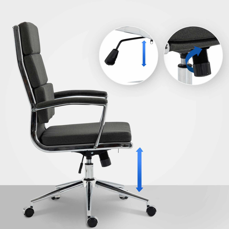 Silla de oficina Cleveland Tela,Gris oscuro