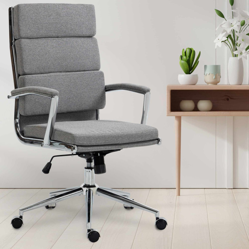 Fauteuil de bureau Cleveland en tissu gris