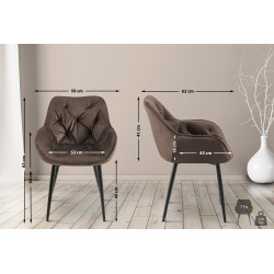 Chaise Tanna velours brun