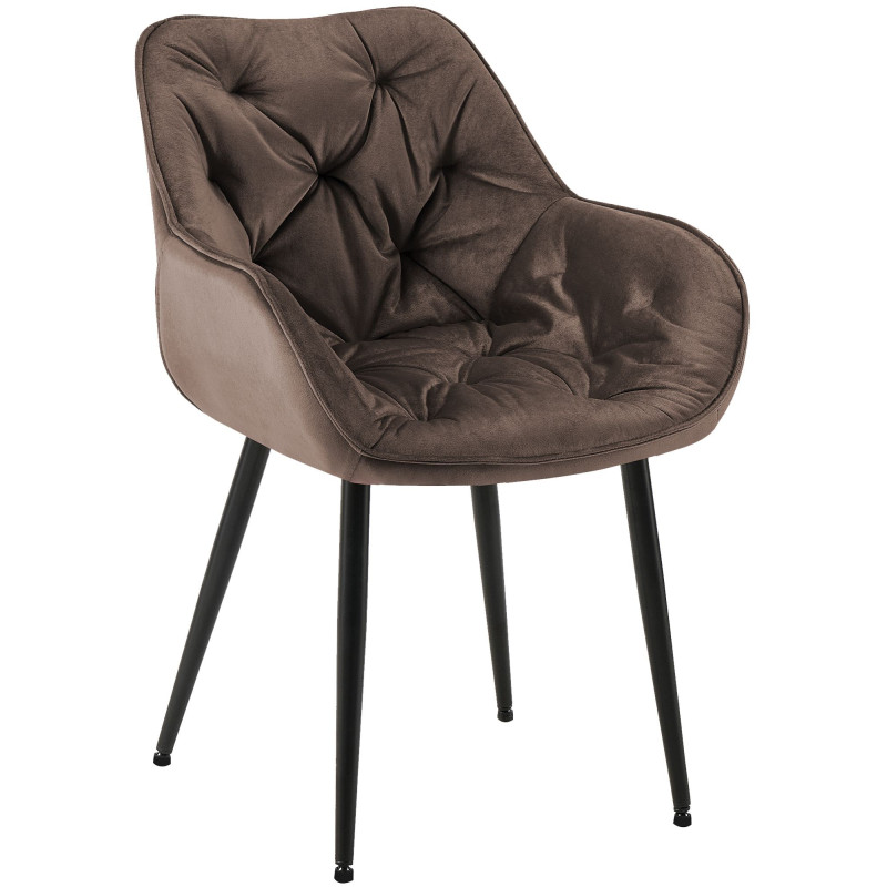 Chaise Tanna velours brun