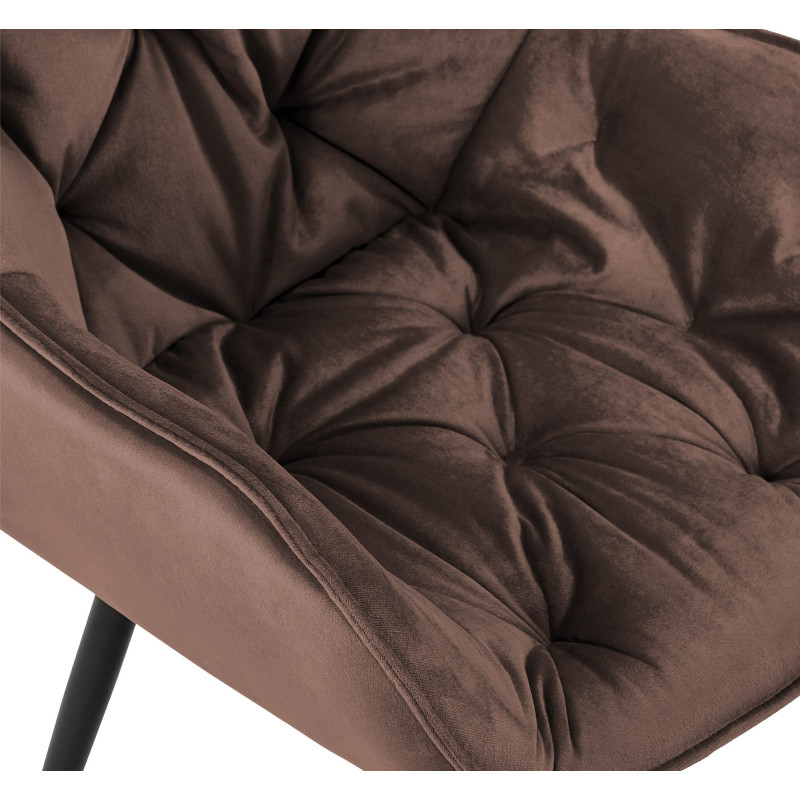 Chaise Tanna velours brun