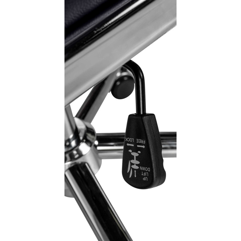 Fauteuil de bureau Cleveland, cuir véritable, noir