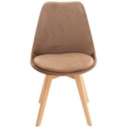 Lot de 4 chaises Linares velours brun