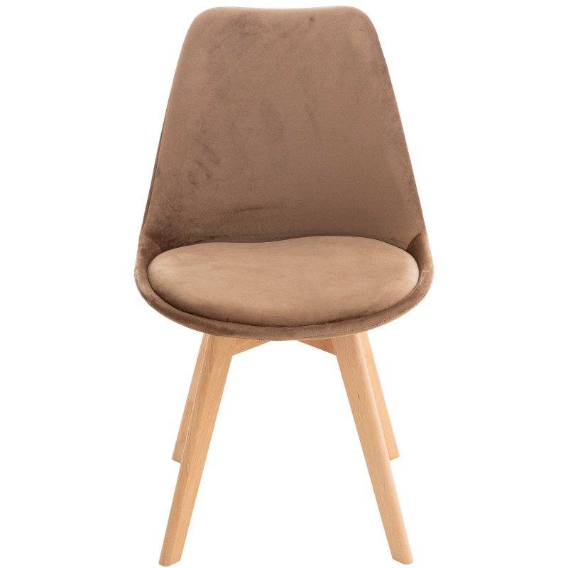 Lot de 4 chaises Linares velours brun