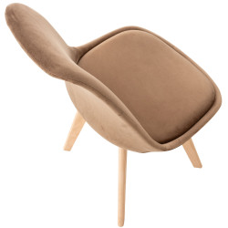 Lot de 4 chaises Linares velours brun