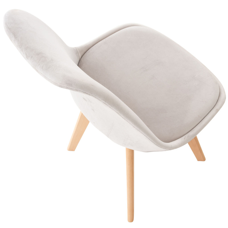 Lot de 4 chaises Linares velours gris clair