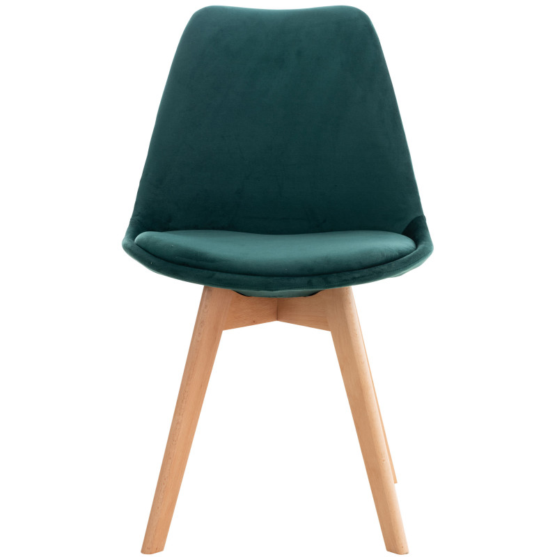 Lot de 4 chaises Linares velours vert
