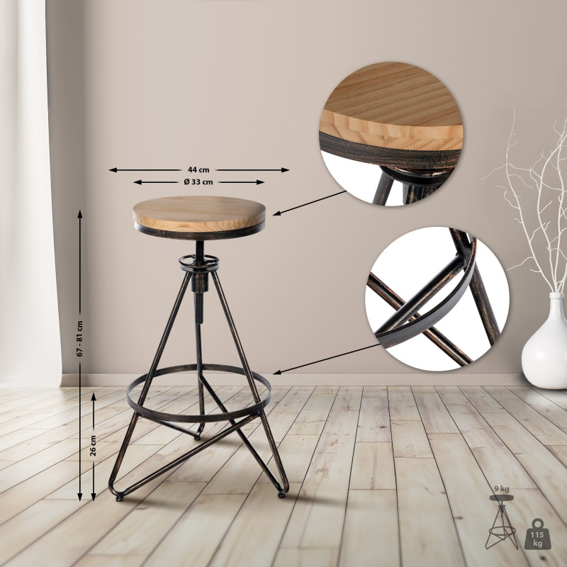 Tabouret de bar Karla bronze