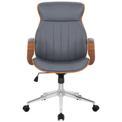 Fauteuil de bureau Melilla en cuir artificiel noyer/gris