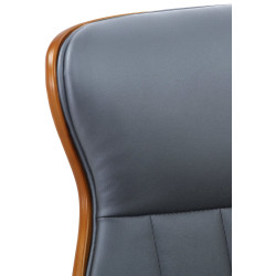 Chaise de bureau Melilla, similicuir, noyer/gris