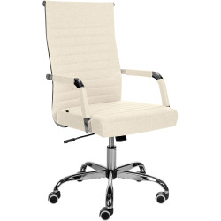 Fauteuil de bureau Amadora tissu crème