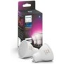 Philips Hue Ampoules LED Connectées White é Color Ambiance GU10, Bluetooth, pack de 2, fonctionne avec Alexa, Google et Homekit