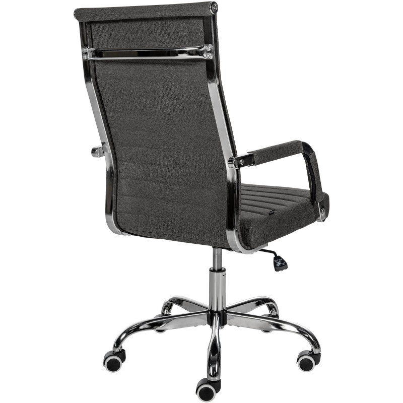 Fauteuil de bureau Amadora en tissu gris foncé