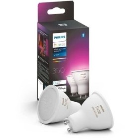 Philips Hue Ampoules LED Connectées White é Color Ambiance GU10, Bluetooth, pack de 2, fonctionne avec Alexa, Google et Homekit