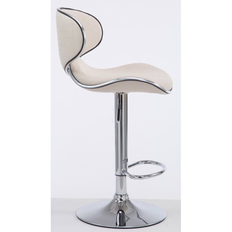 Lot de 2 tabourets de bar Las Vegas V2 tissu chromé crème