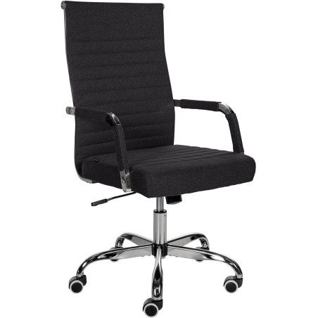 Fauteuil de bureau Amadora en tissu noir