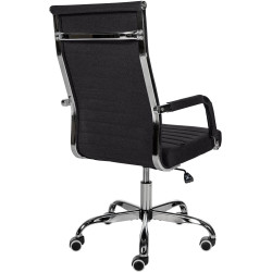 Fauteuil de bureau Amadora en tissu noir