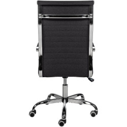 Fauteuil de bureau Amadora en tissu noir