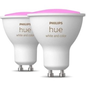 Philips Hue Ampoules LED Connectées White é Color Ambiance GU10, Bluetooth, pack de 2, fonctionne avec Alexa, Google et Homekit