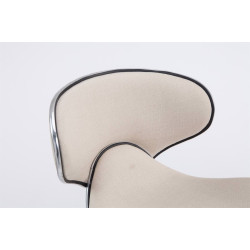 Lot de 2 tabourets de bar Las Vegas V2 tissu chromé crème