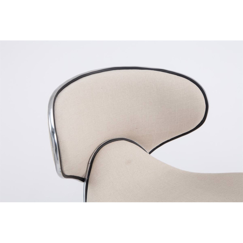 Lot de 2 tabourets de bar Las Vegas V2 tissu chromé crème