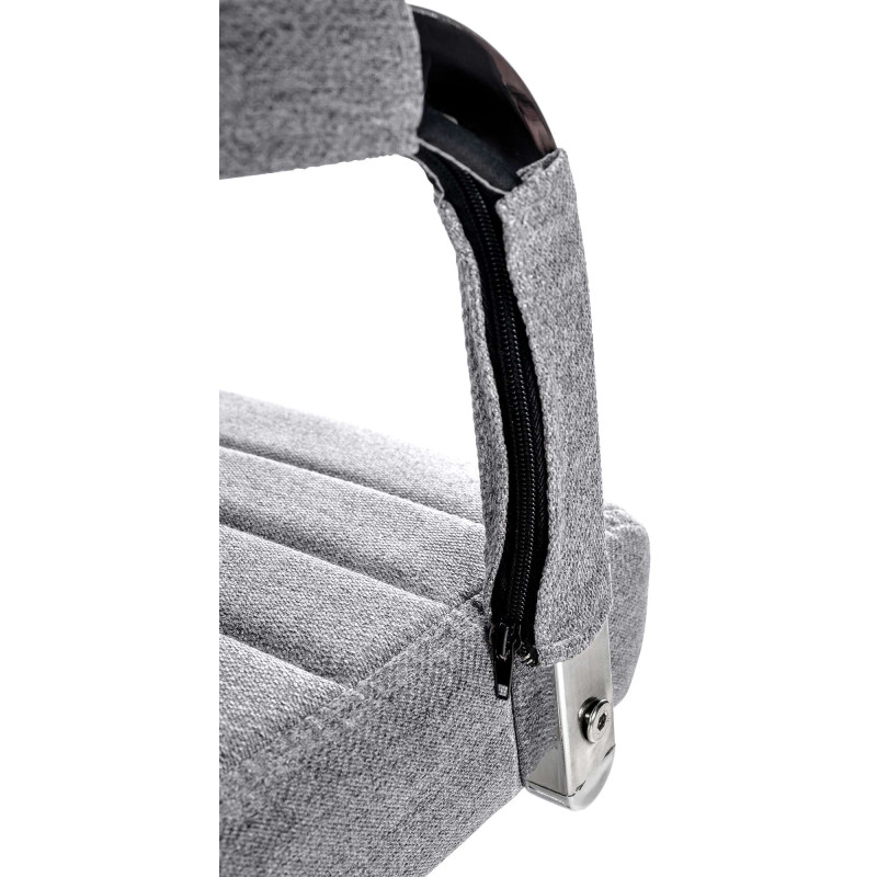 Chaise de bureau Amadora, tissu gris