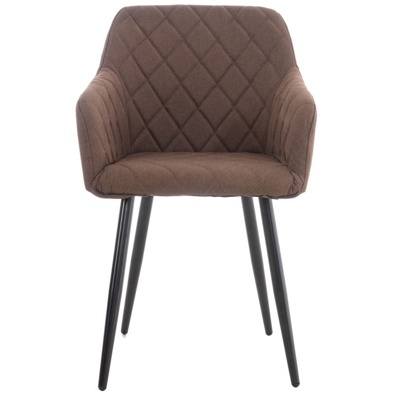 Chaise de salle à manger en tissu Shila brun