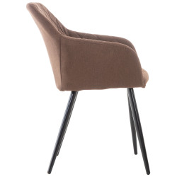 Chaise de salle à manger en tissu Shila brun