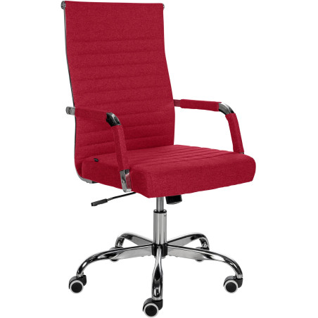 Fauteuil de bureau Amadora en tissu rouge