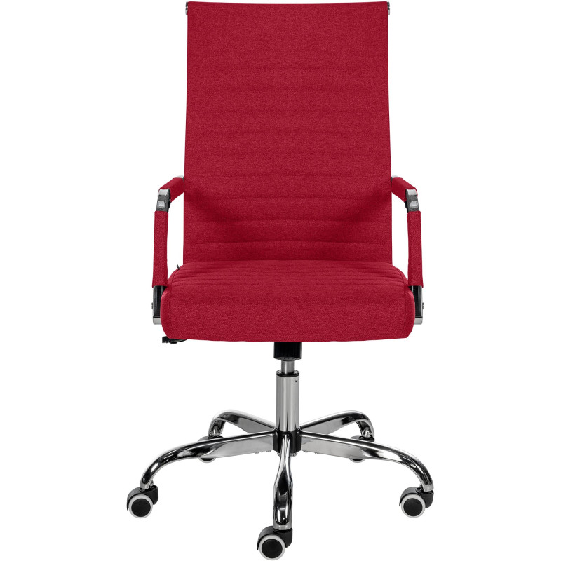Fauteuil de bureau Amadora en tissu rouge