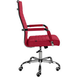 Fauteuil de bureau Amadora en tissu rouge
