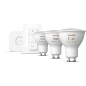 PHILIPS White é Color Ambiance Kit de démarrage ampoule LED connectée GU10 - Pack de 3